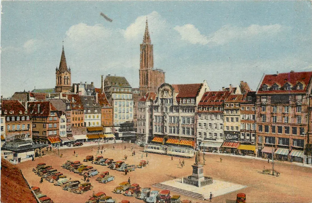 Strasbourg - A Place Kléber — vista panorâmica — Cie des Arts Photomécaniques, Paris, n°345 - Frente