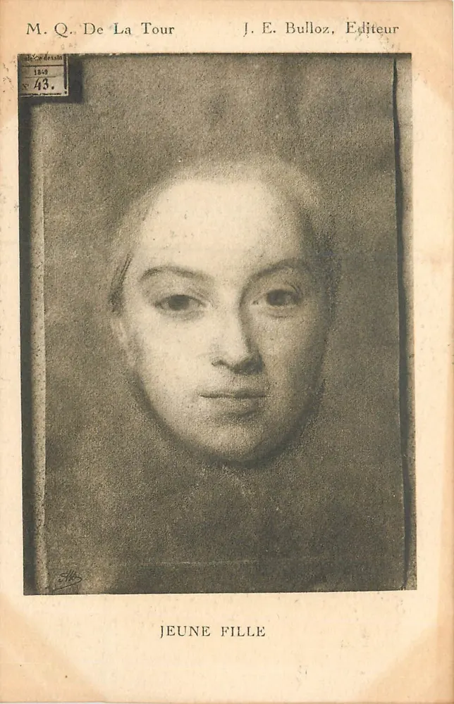 Jeune Fille — portrait — M. Q. De La Tour, J. E. Bulloz, Éditeur, n° 43 - Recto
