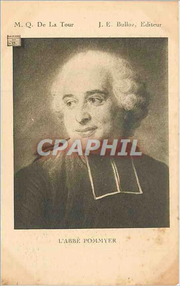 Abbé Pommyer — portrait — M. Q. De La Tour, J. E. Bulloz, Publisher - Front