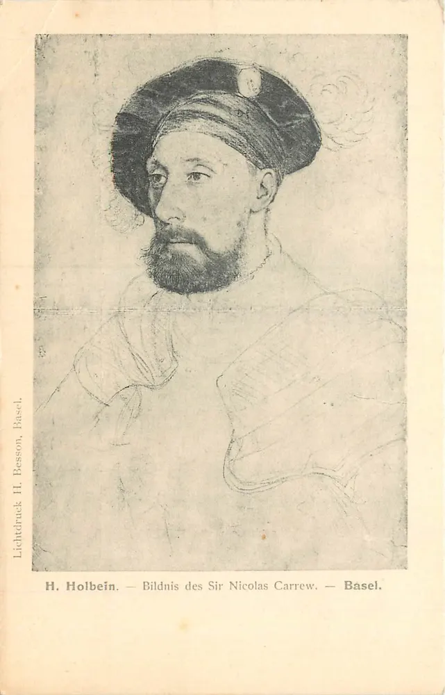 Portrait de Sir Nicolas Carrew — H. Holbein — H. Besson, Basel - Recto