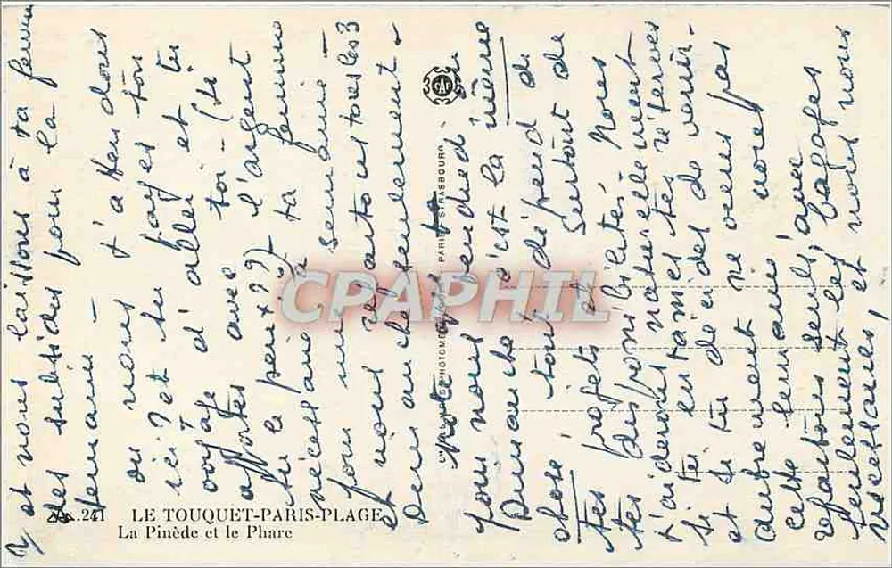Die Pineta und der Leuchtturm — LE TOUQUET-PARIS-PLAGE — Verlag: Paris-Plage - Rückseite