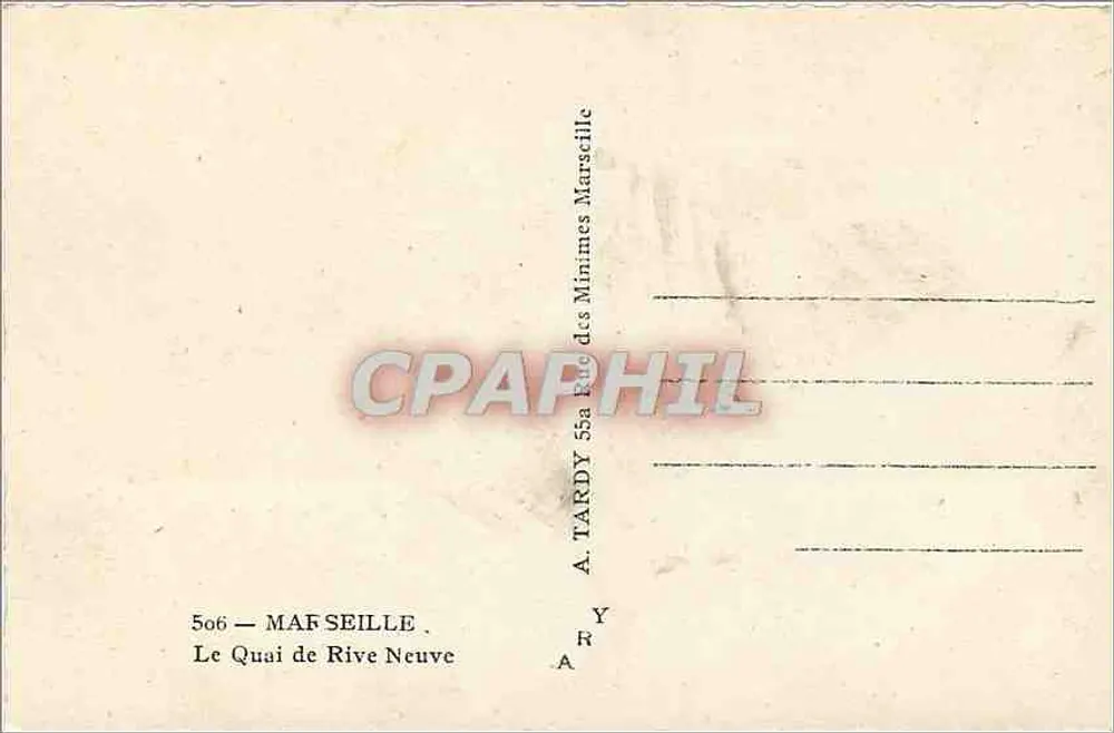 O Quai de Rive Neuve — Marselha — A. Tardy - Verso