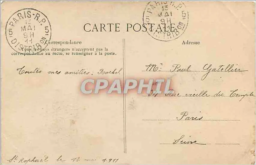 Côte d'Azur - Saint-Raphaël — Der Kiosk und der Boulevard Félix Martin — Verleger E.P. n°1219 - Rückseite