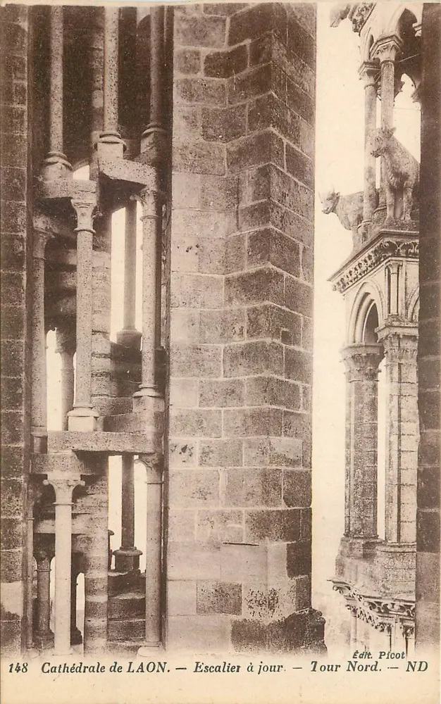 Kathedrale von LAON — offene Treppe — Nordturm — Éd. Picot ND - Vorderseite