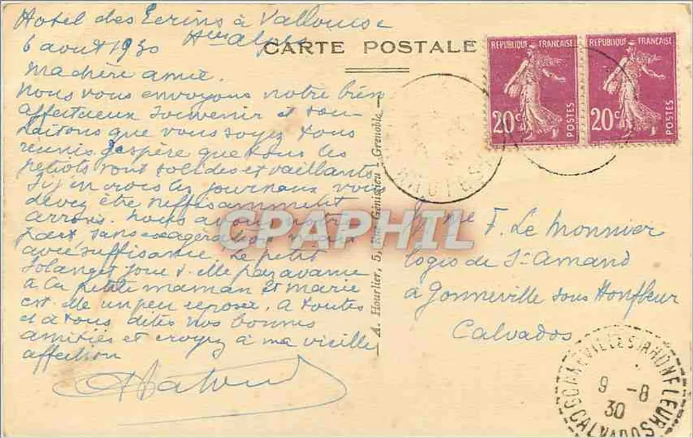 Le Pelvoux (3954 m.) et la Route d'Ailefroide au Claux — édition 8435-2 - Verso