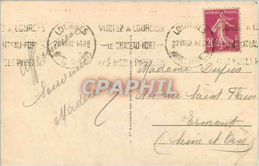 Lourdes - La Basilica e il Gave — Graphil, n°17 - Verso