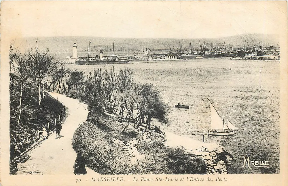 Marseille - Leuchtturm Sainte-Marie und Hafenöffnung — Mireille, n°79 - Vorderseite