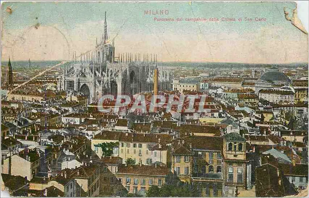 Mailand — Panorama vom Turm der Kirche San Carlo — Verlag Polix. L. Grusel, Mailand, n° 52 - Vorderseite