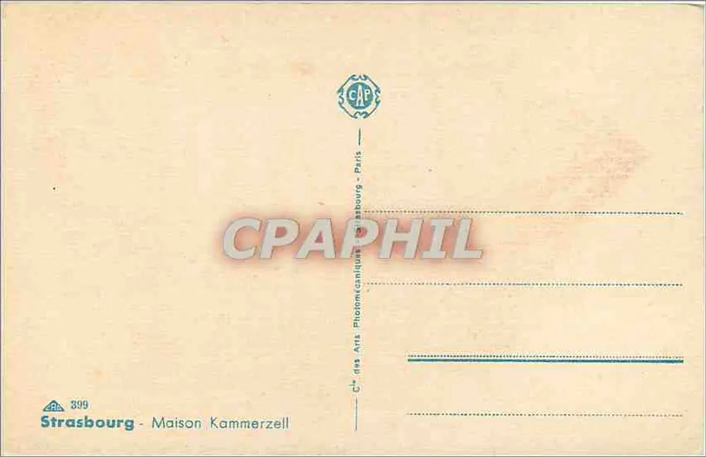Estrasburgo - Casa Kammerzell — C. des Arts Photomécaniques, Paris - Verso