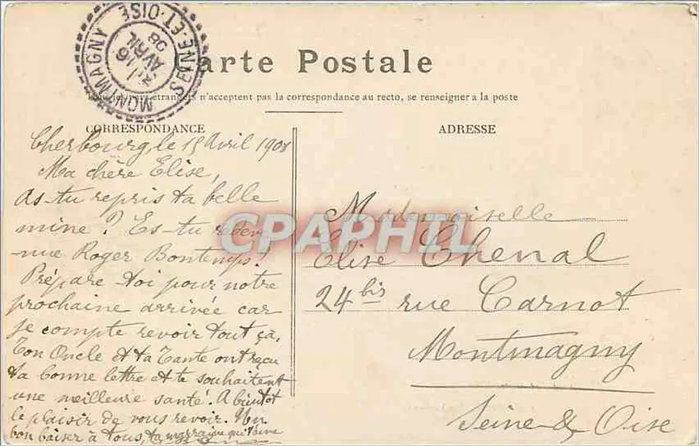 Cherbourg — La Place Napoléon un jour de tempête — Collection P. B. Cherbourg - Verso