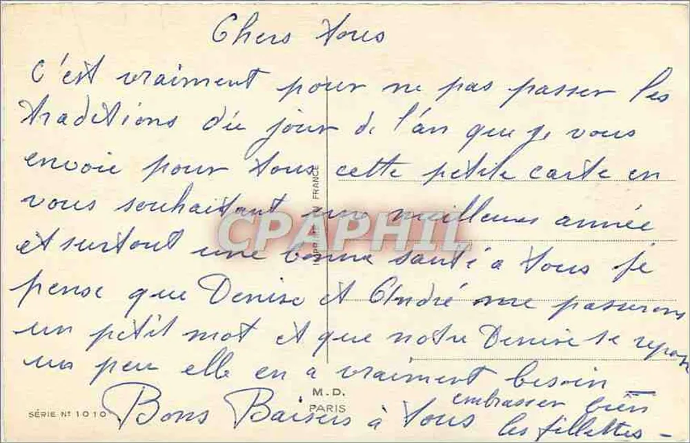 बर्फ से ढ़का गाँव — शीतकालीन दृश्य — M.D. पेरिस, श्रृंखला संख्या 1010 - पीछे