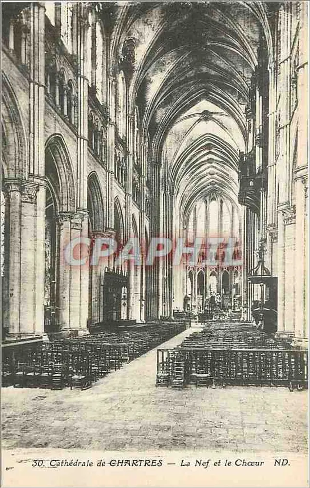 Cattedrale di CHARTRES — La Nave e il Coro ND. - Recto