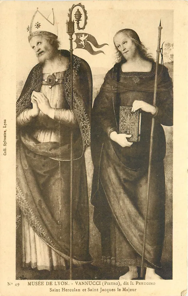 São Herculan e São Jacó o Maior — Museu de Lyon — Vannucci (Pietro), dito Il Perugino — N° 49 - Frente