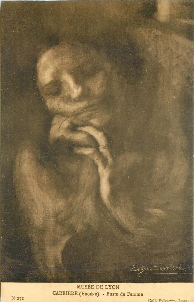 Museo di Lione — Busta di Donna di Eugène Carrière — Collezione Sylvester, Lione, N°271 - Recto
