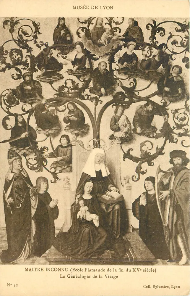 La Généalogie de la Vierge — Maître Inconnu (École Flamande de la fin du XVᵉ siècle) — Musée de Lyon, Coll. Sylvestre, Lyon, N° 52 - Recto