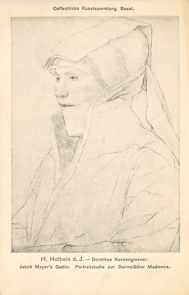 Porträt von Dorothea Kannengiesser — H. Holbein d.J. — Oeffentliche Kunstsammlung, Basel - Vorderseite