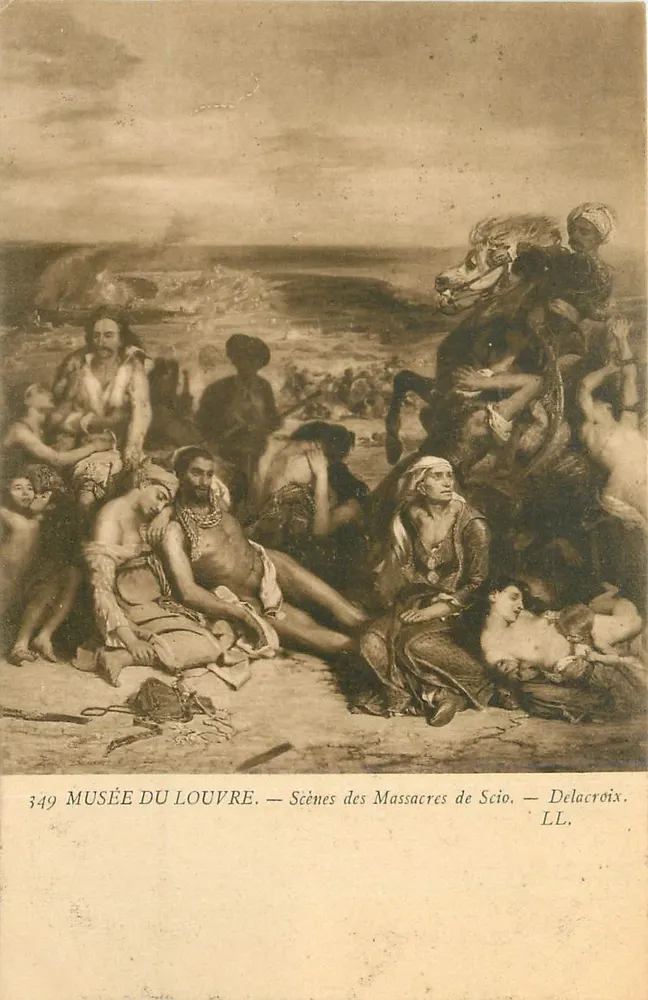 Museu do Louvre — Cenas dos Massacres de Scio — Delacroix — LL. — N° 349 - Frente