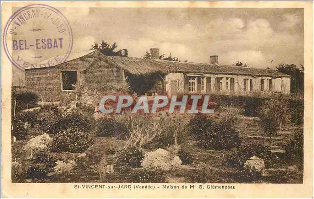 St-Vincent-sur-Jard (Vendée) — Casa do Sr. G. Clémenceau — editor La Roche-sur-Yon - Frente