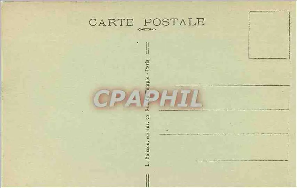 Paris (8e) — Arco do Triunfo da Estrela — L. Boston, edição 50, Rue du Temple, Paris - Verso