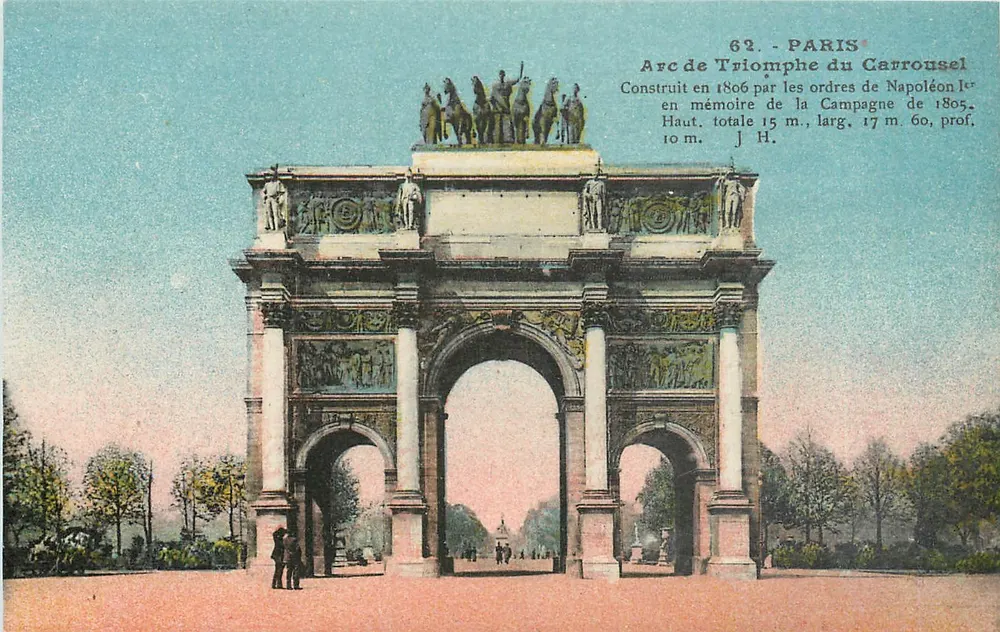 Arco do Triunfo do Carrousel — Paris — editor L. Bosson, n° 62 - Frente