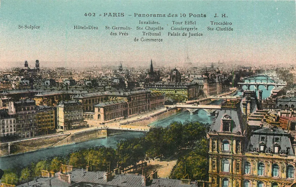 Paris - Panorama dos 10 Pontes — J. H. — n° 402 - Frente