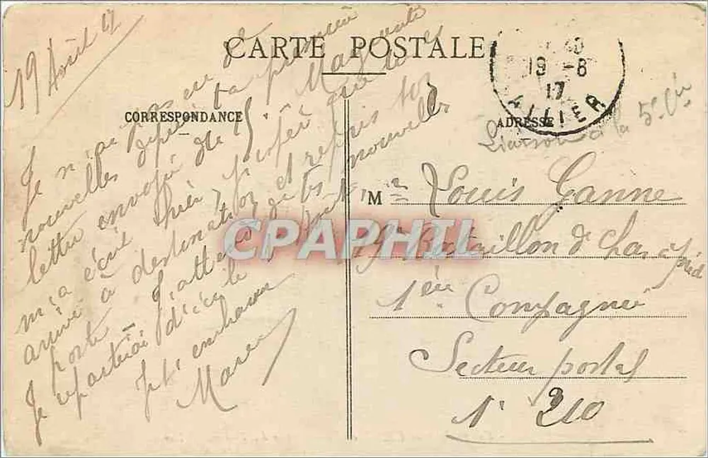 Vichy — Allgemeiner Blick von der Nordseite, aufgenommen vom Thermal Palace — anonymer Verleger, Nr. 580 - Rückseite