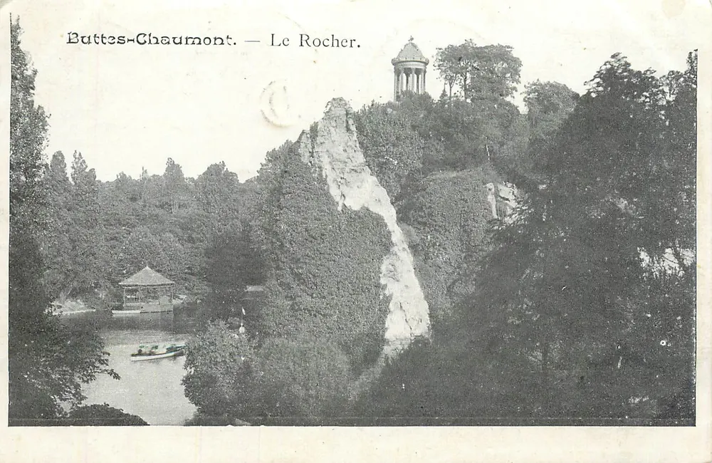 Buttes-Chaumont — Le Rocher — Wydawca nieznany, numer serii nieczytelny - Awers
