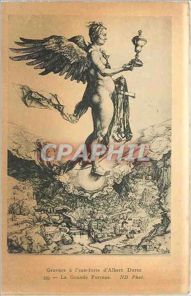 La Grande Fortune — Gravure à l'eau-forte d'Albert Dürer — ND Phot. - Recto