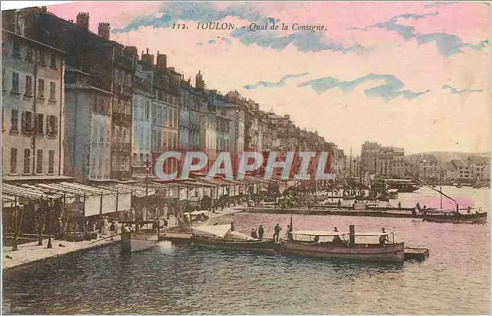 Toulon - Quai de la Consigne — CPA n°112, éditeur Toulon - Recto