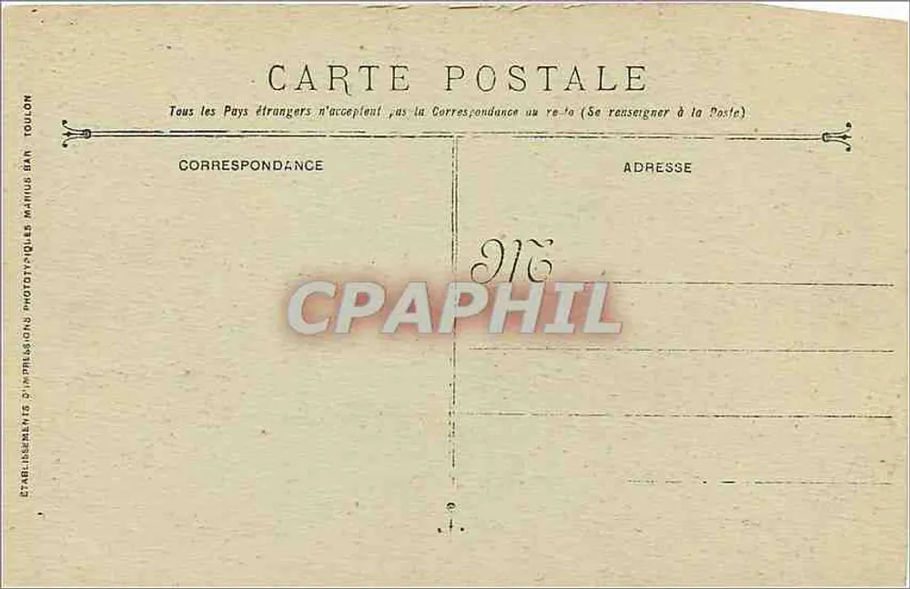 Toulon - Quai de la Consigne — CPA n°112, éditeur Toulon - Verso