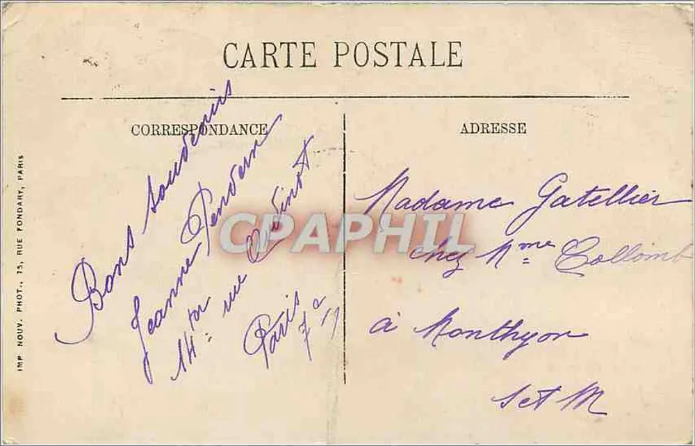 Paris — O Ponte Alexandre III — Imp. Nouv. Phot., 75, rue Fondary, Paris - Verso