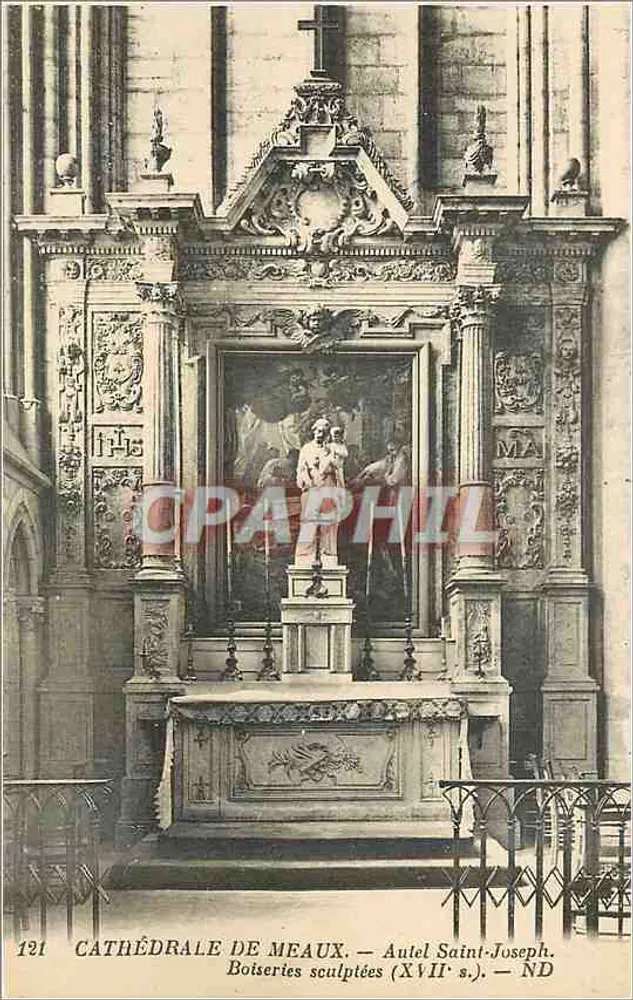Kathedrale von Meaux — Altar des heiligen Joseph — Geschnitzte Holzarbeiten (17. Jahrhundert) - Vorderseite