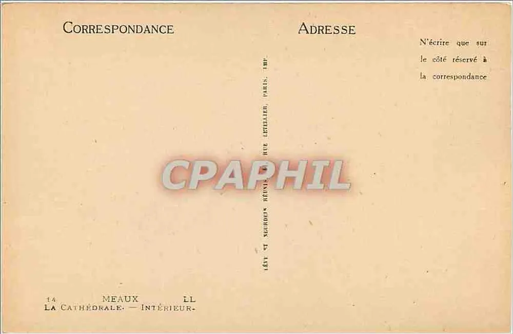 A Catedral — Interior — Editor Lévy & Néret, Paris - Verso