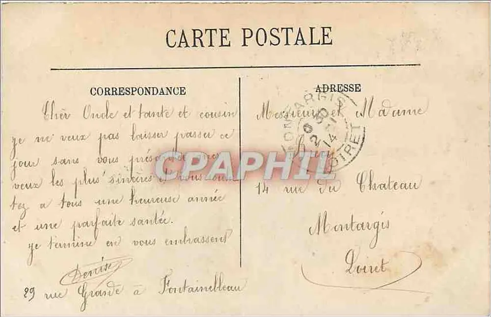 Fontainebleau — Das Schloss. — Der Ratssaal. — LL. — Verlag LL, Nr. 46 - Rückseite