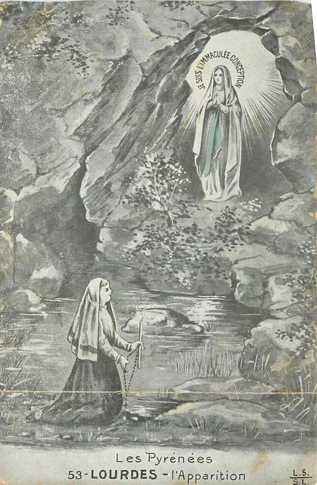 लूर्डेज़ में विशुद्ध मादा विश्वास के दृश्य — लेज़ पिरेनीज़ — एल.एस. एस.एल. - आगे