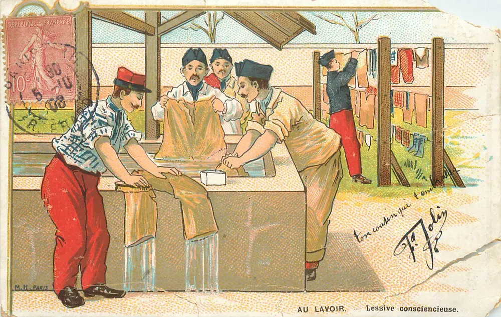 Au lavoir — Lessive consciencieuse — M.H. Paris - Voorkant