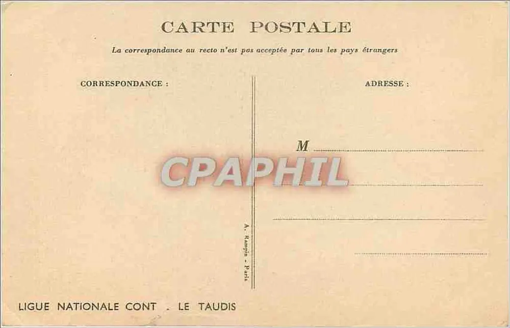 Enfants jouant dans une flaque d'eau — dessin de Noulèvre — Ligue Nationale Cont. Le Taudis - Verso