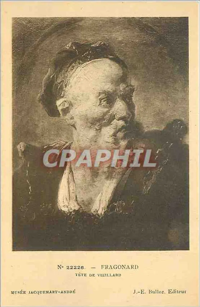 Tête de Vieillard — Fragonard — J.-E. Bulloz, Éditeur, n° 22226 - Recto