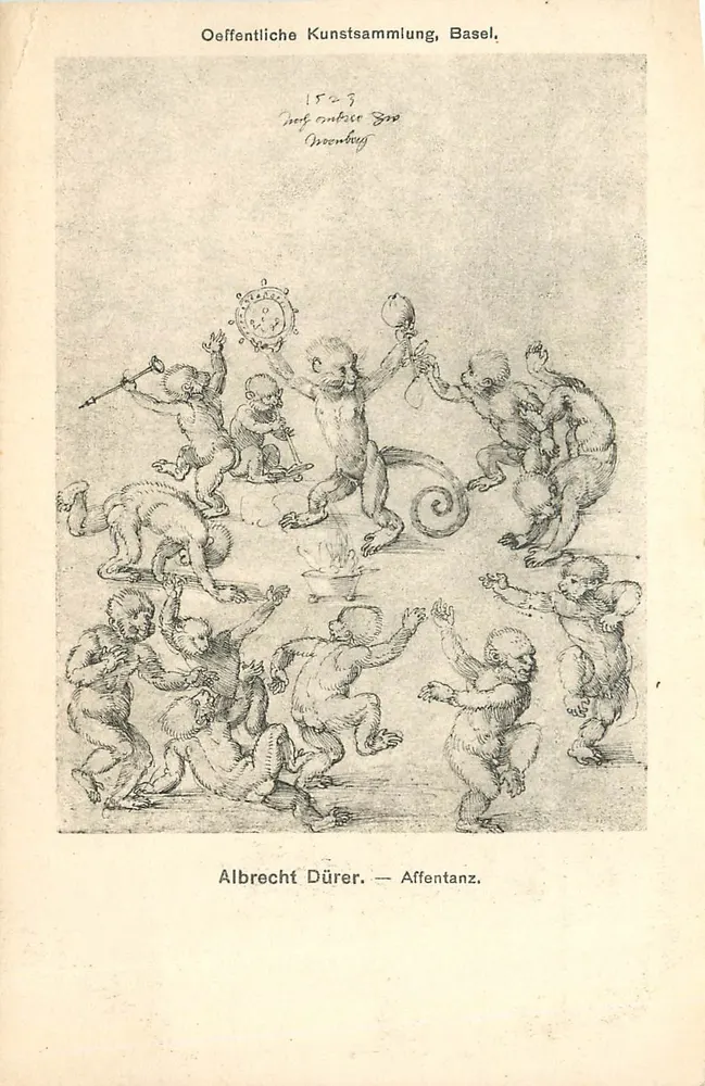 Danse des singes — Albrecht Dürer — Oeffentliche Kunstsammlung, Basel - Recto