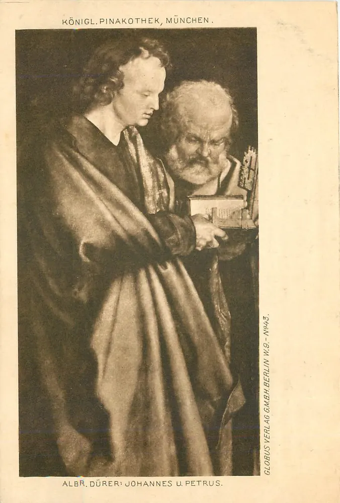 Albrecht Dürer: Johannes und Petrus — Kônigl. Pinakothek, München — Globusverlag G.m.b.H. Berlin, N°9 - N°443 - Vorderseite