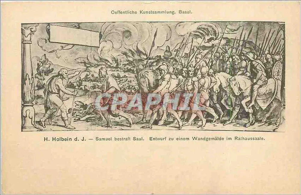 Samuel bestraft Saul — H. Holbein d. J. — Entwurf zu einem Wandgemälde im Rathaussaal — Oeffentliche Kunstsammlung, Basel - Vorderseite