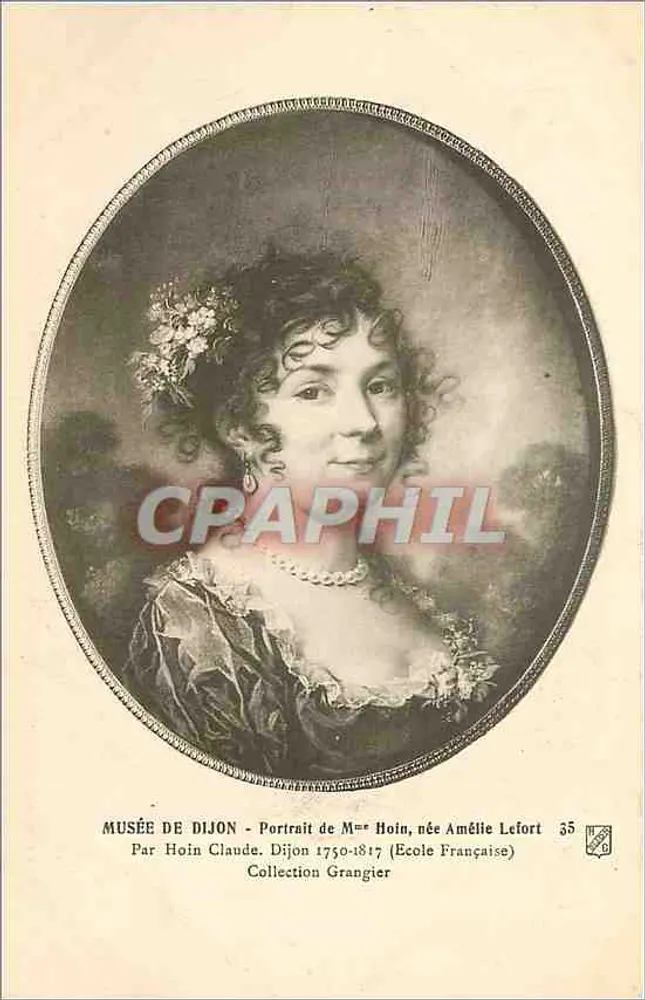 Retrato da Sra. Hoin, nascida Amélie Lefort — Museu de Dijon — Escola Francesa — Coleção Grangier — n° 35 - Frente