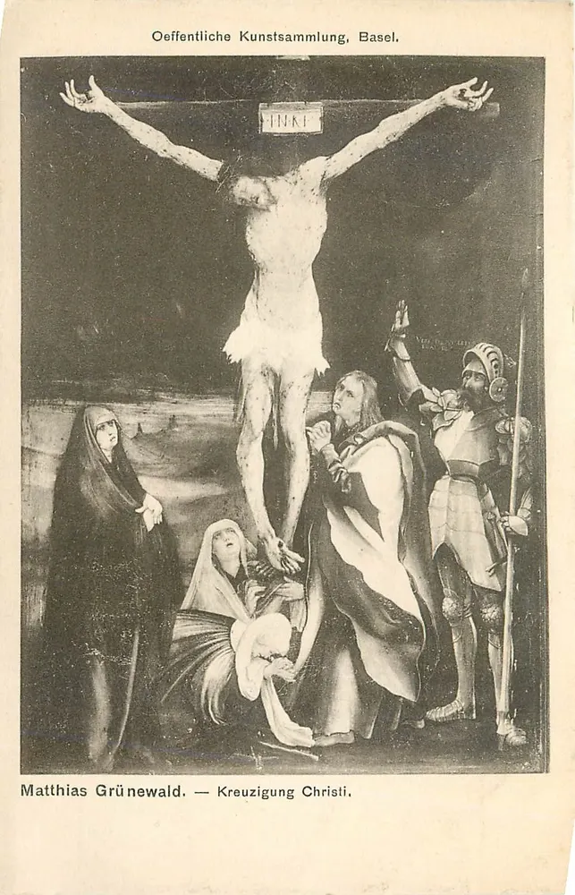 Cruz de Cristo — Matthäus Grünewald — Colección de arte pública, Basilea. - Anverso