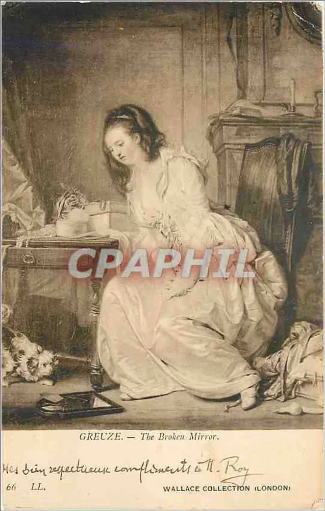 Greuze — O Espelho Quebrado — Coleção Wallace (Londres) — N. Roy, n°66 - Frente