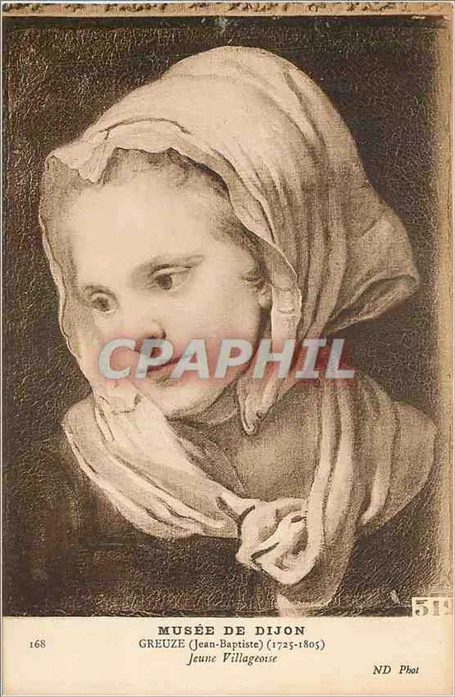 Jovem Camponesa — obra de Greuze (Jean-Baptiste, 1725-1805) — Museu de Dijon - Frente