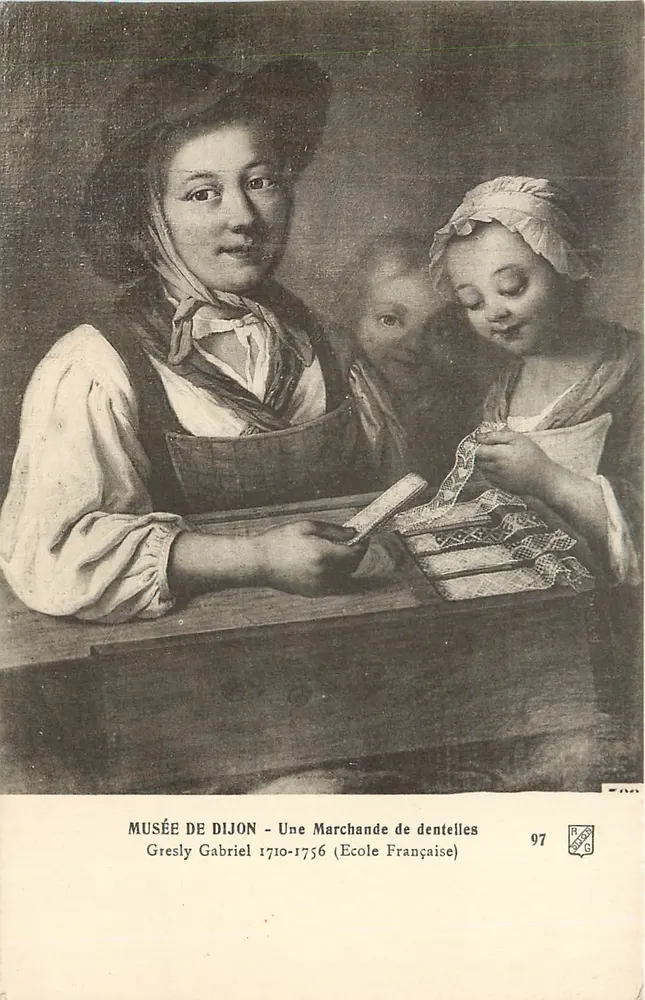 Museu de Dijon — Uma Vendedora de Renda — Gresly Gabriel 1710-1756 (Escola Francesa) n°97 - Frente