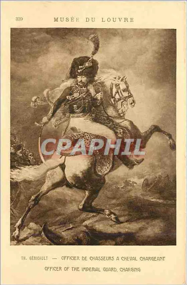 Officier de Chasseurs à Cheval chargeant — Musée du Louvre — Braun & Cie Imp. Édit. Paris n° 10339 - Recto