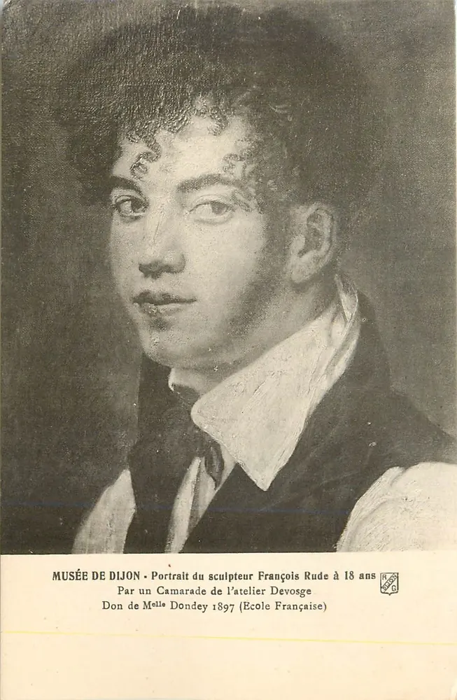 Museum Dijon — Portrait des Bildhauers François Rude im Alter von 18 Jahren — Von einem Kommilitonen der Werkstatt Devosge — Geschenk von Melle Dondey 1897 (französische Schule) - Vorderseite