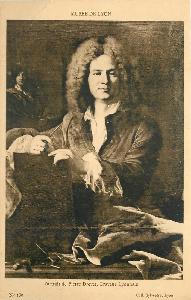 Porträt von Pierre Dreyet, Lyoner Kupferstecher — Museum von Lyon — Sylvestre, Lyon, Nr. 160 - Vorderseite