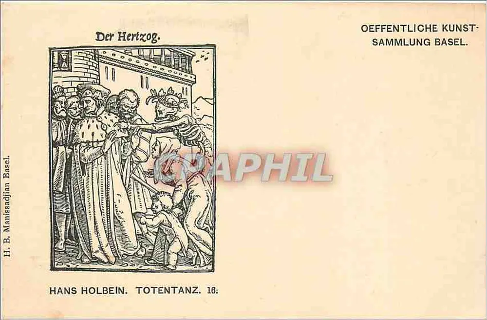 Hans Holbein - O Último Jantar — Totentanz 16 — H. B. Manissadjan, Basel - Frente